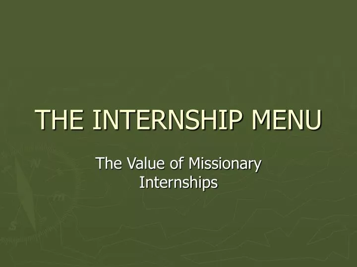 the internship menu