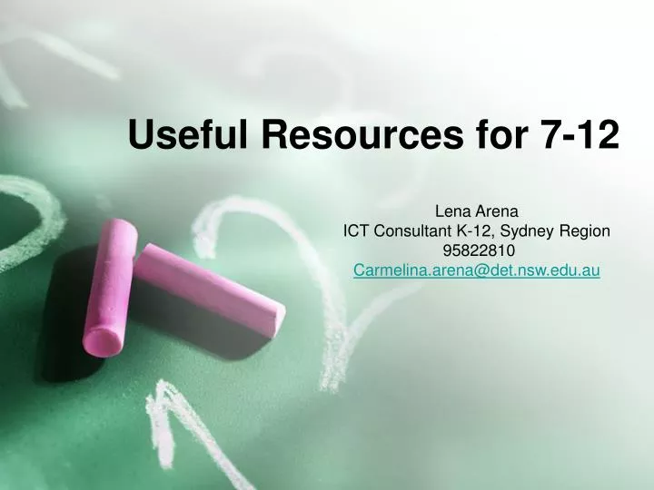 useful resources for 7 12