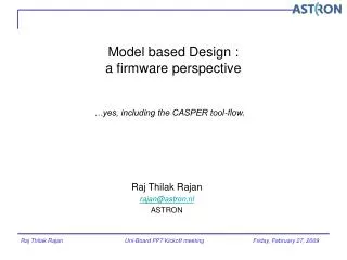 Model based Design : a firmware perspective