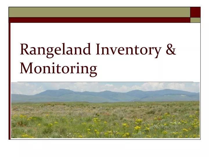 rangeland inventory monitoring