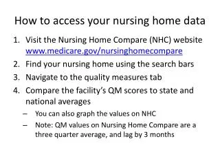 How to access your nursing home data
