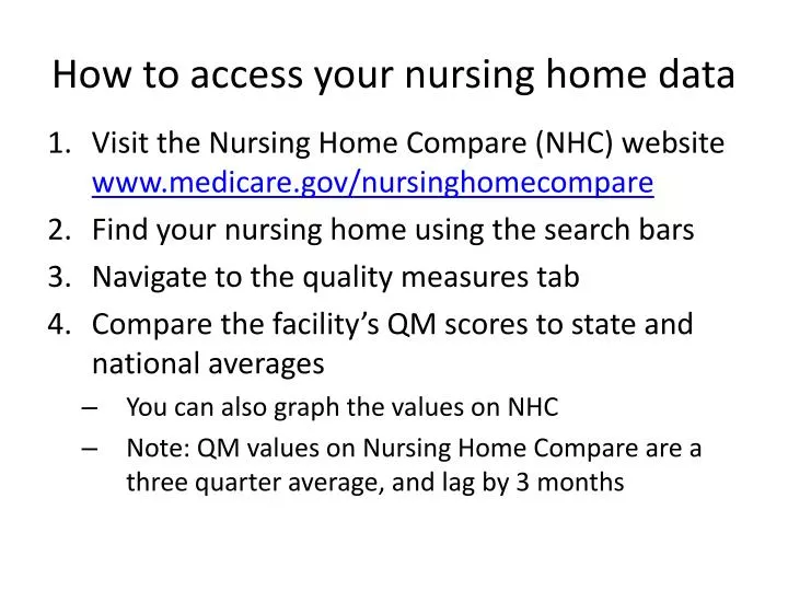 how to access your nursing home data