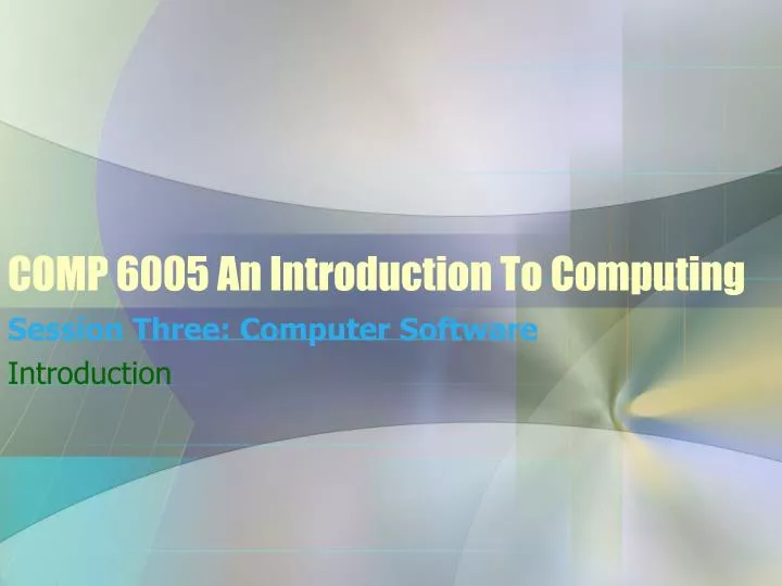 comp 6005 an introduction to computing