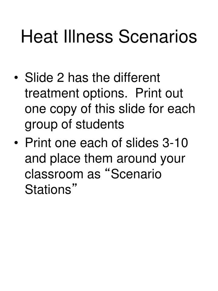 heat illness scenarios