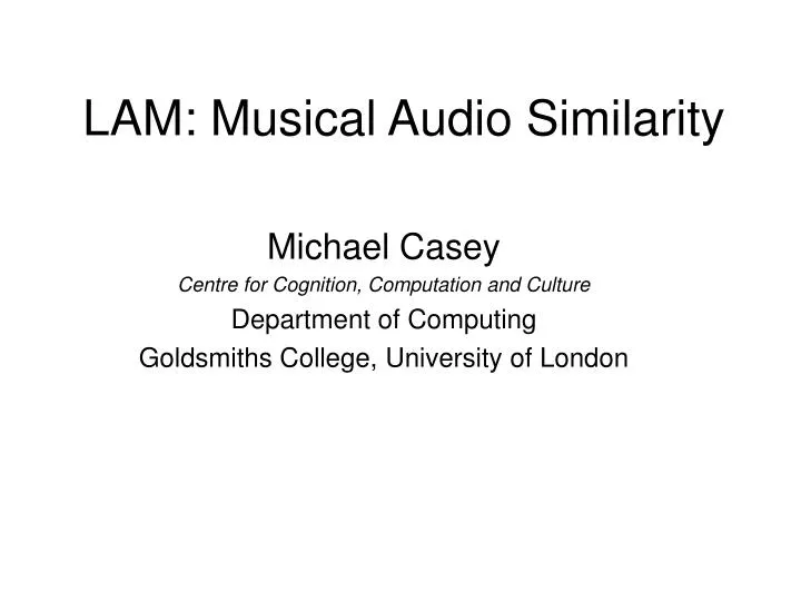 lam musical audio similarity