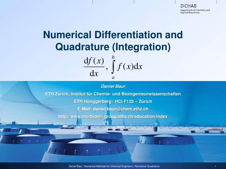 numerical differentiation and quadrature integration