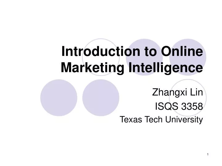 introduction to online marketing intelligence