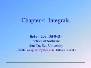 Chapter 4. Integrals