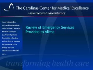 Review of Emergency Services Provided to Aliens