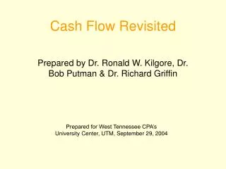 Cash Flow Revisited