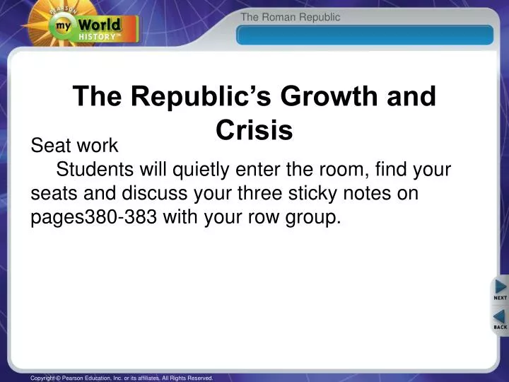 the republic s growth and crisis
