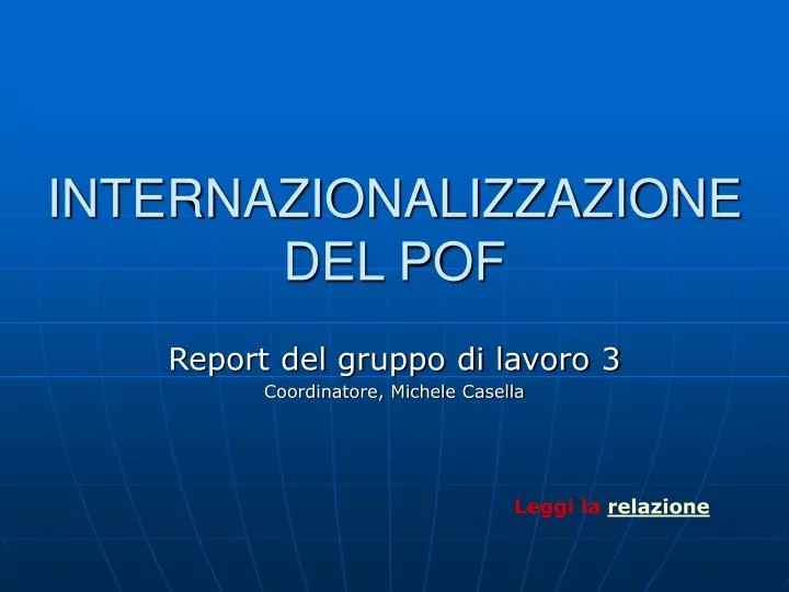 internazionalizzazione del pof