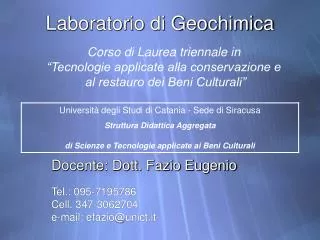 laboratorio di geochimica