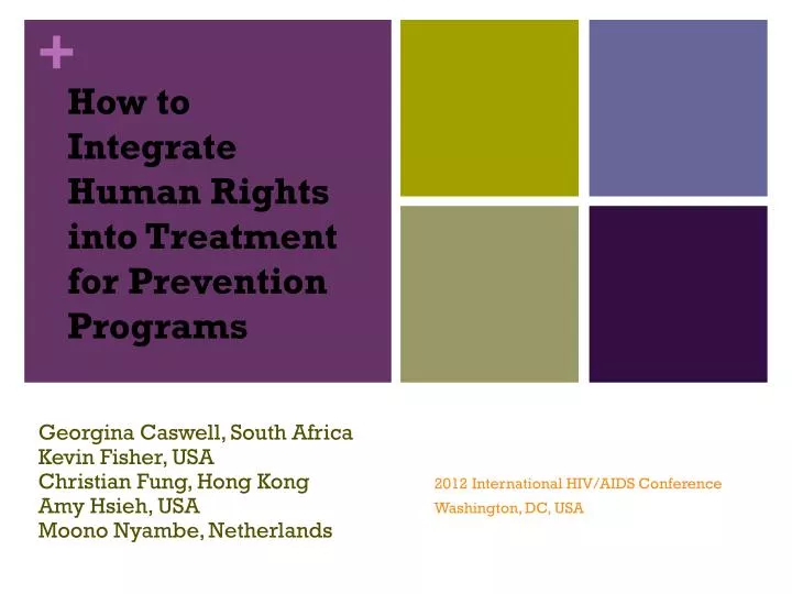 how to integrate human rights into treatment for prevention programs