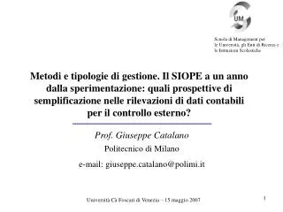 Prof. Giuseppe Catalano