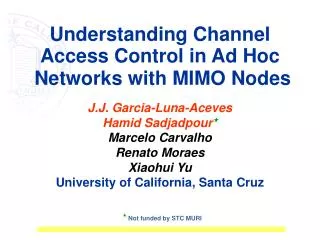 Understanding Channel Access Control in Ad Hoc Networks with MIMO Nodes