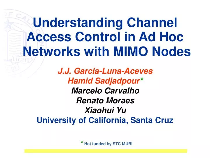understanding channel access control in ad hoc networks with mimo nodes
