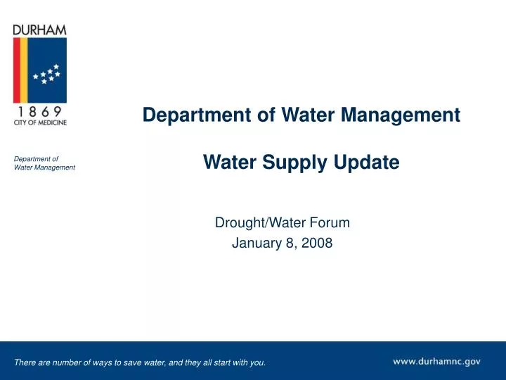 department of water management water supply update