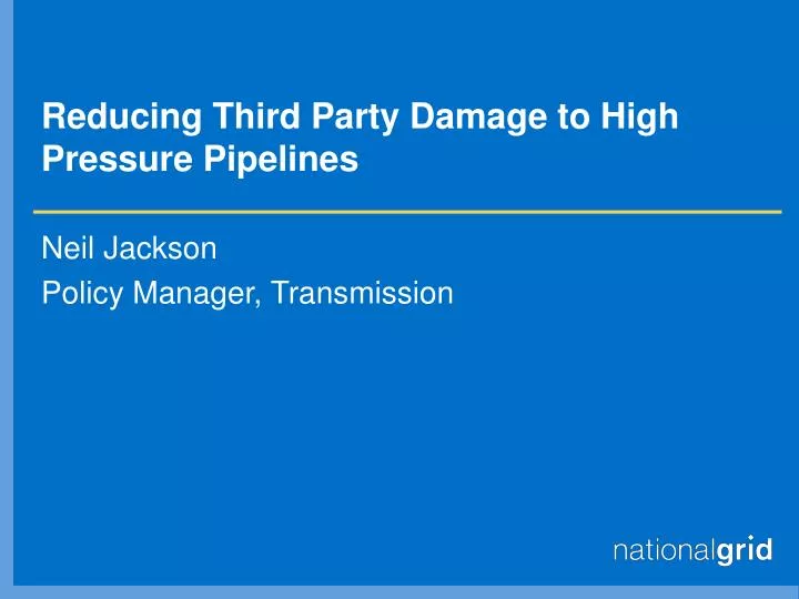 reducing third party damage to high pressure pipelines