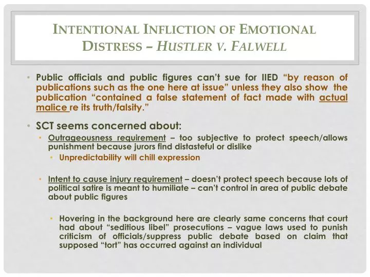 intentional infliction of emotional distress hustler v falwell