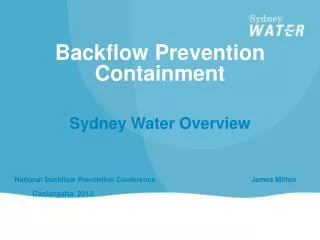 Backflow Prevention Containment
