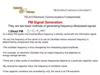 TEL312 Electronic Communications Fundamentals