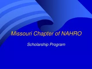 Missouri Chapter of NAHRO