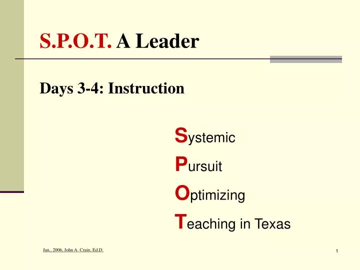 s p o t a leader days 3 4 instruction