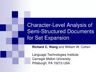 Character-Level Analysis of Semi-Structured Documents for Set Expansion