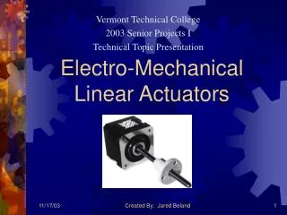 Electro-Mechanical Linear Actuators