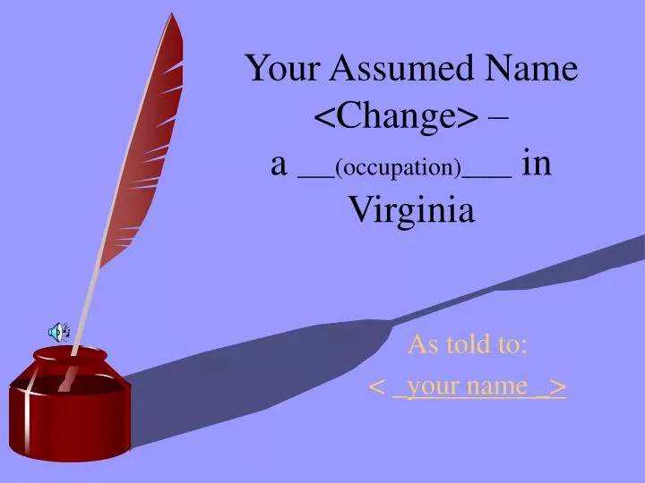 your assumed name change a occupation in virginia