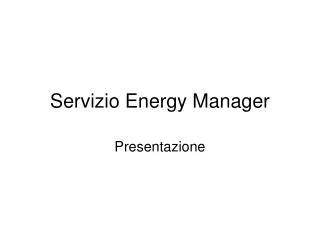servizio energy manager