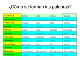 c mo se forman las palabras