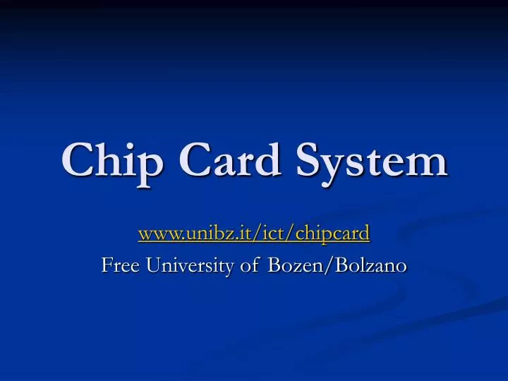 chip card system