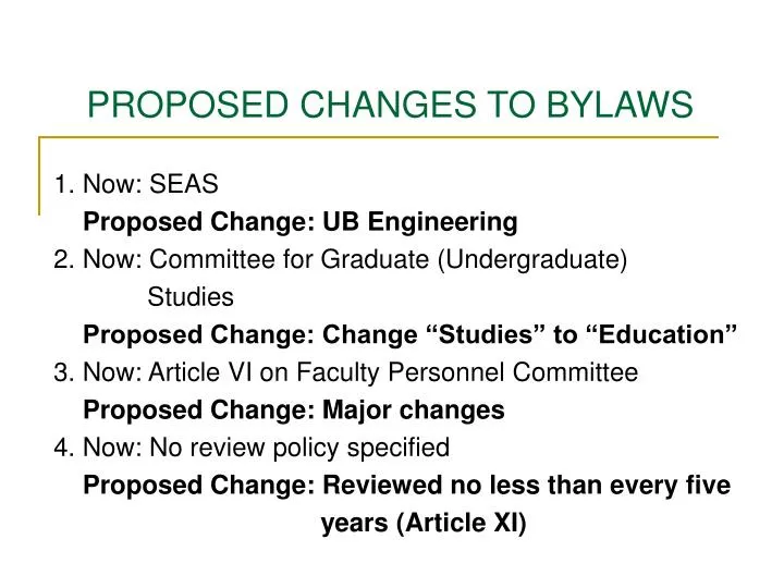 proposed changes to bylaws