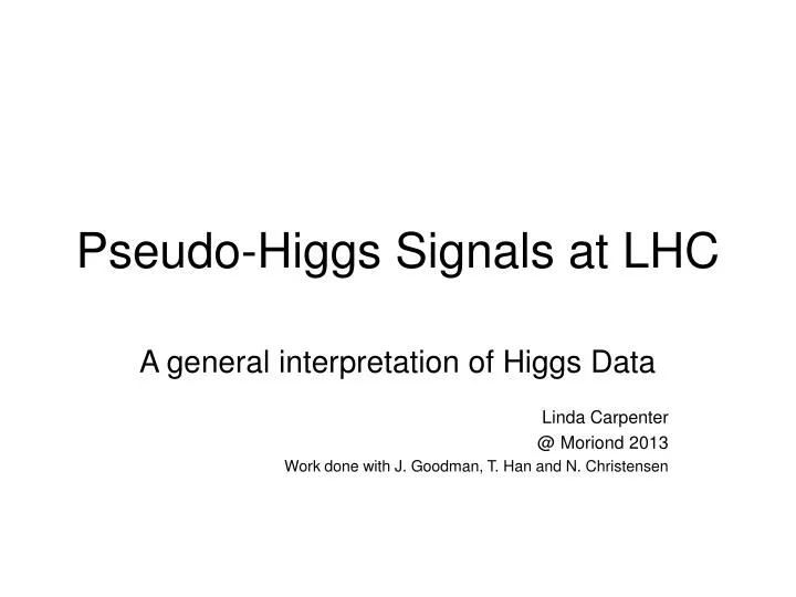 pseudo higgs signals at lhc