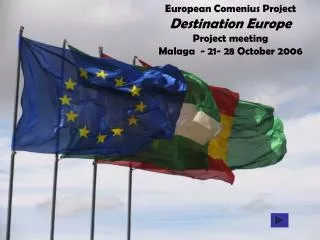 European Comenius Project Destination Europe Project meeting Malaga - 21- 28 October 2006