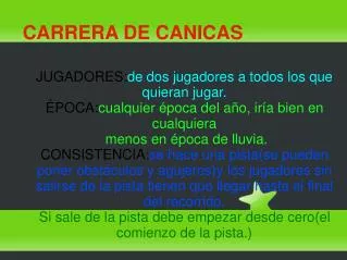 carrera de canicas