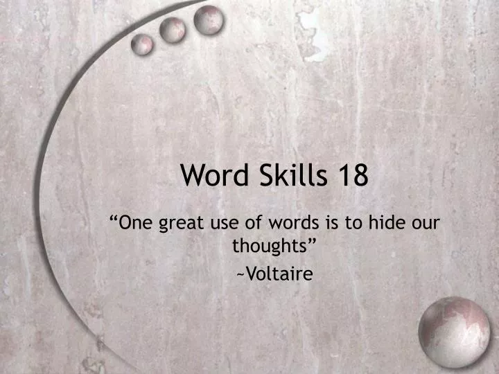 word skills 18