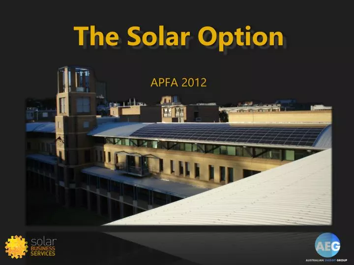 the solar option apfa 2012