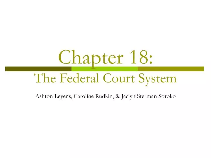 chapter 18 the federal court system