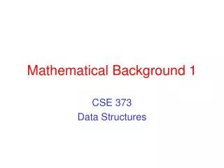 Mathematical Background 1