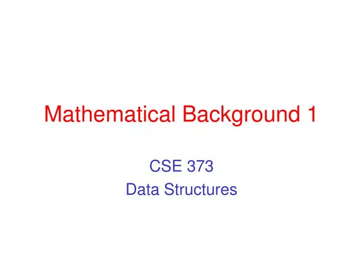 mathematical background 1