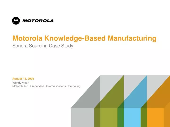 motorola knowledge based manufacturing