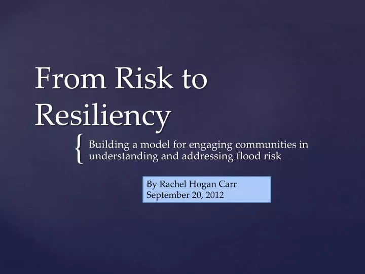 from risk to resiliency