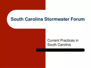 South Carolina Stormwater Forum