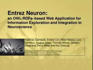 Entrez Neuron: an OWL/RDFa–based Web Application for Information Exploration and Integration in Neuroscience