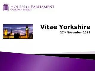 Vitae Yorkshire 27 th November 2012