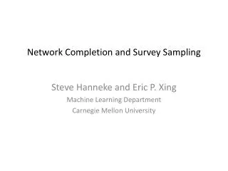 Network Completion and Survey Sampling