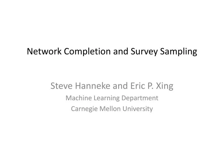 network completion and survey sampling